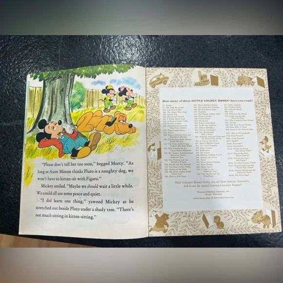 Vintage Little Golden Book Mickey Mouse -The Kitten Sitters 1978 - Picture 7 of 7